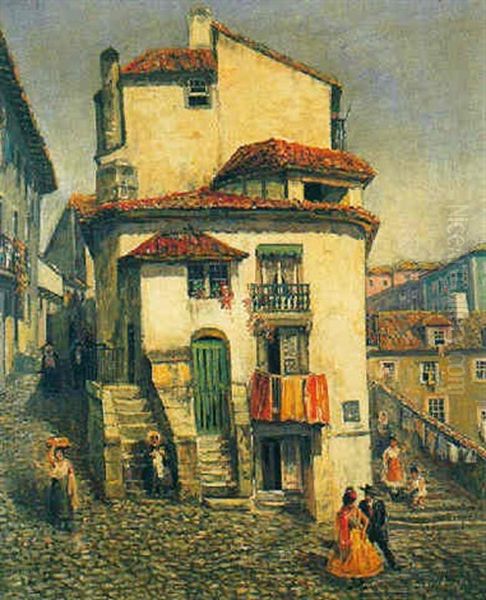 Le Carrefour, Ruelles Au Portugal Oil Painting by Francis Hopkinson Smith