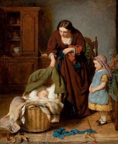 Interieur Mit Mutter Und Zwei Kindern Oil Painting by George Smith