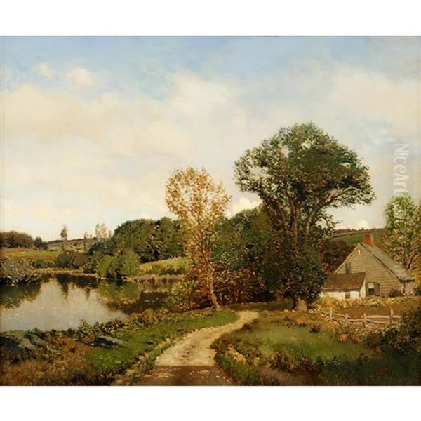 An October Afternoon, Monmouth County, New Jersey Oil Painting by Henry Pember Smith