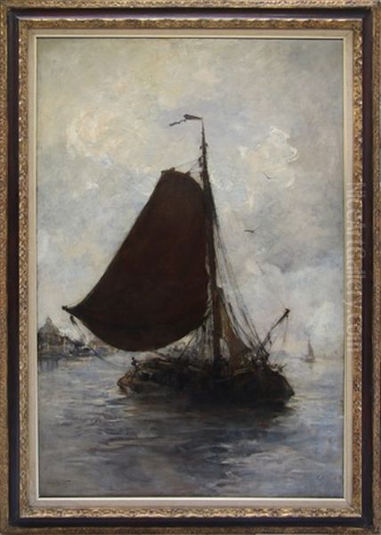 Beurtschipper Op Het Ij Oil Painting by Hobbe Smith