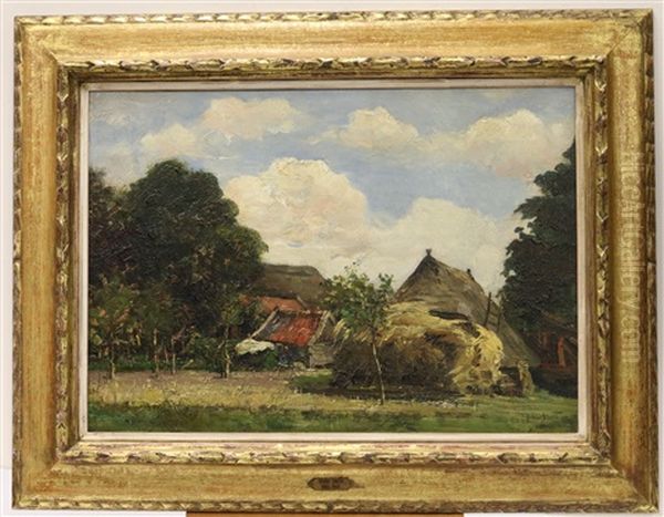 Boerderij Met Schuren En Hooiberg Oil Painting by Hobbe Smith