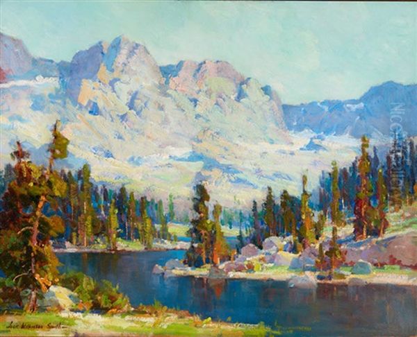 Pine Bordered Lake, High Sierra Oil Painting by Jack Wilkinson Smith