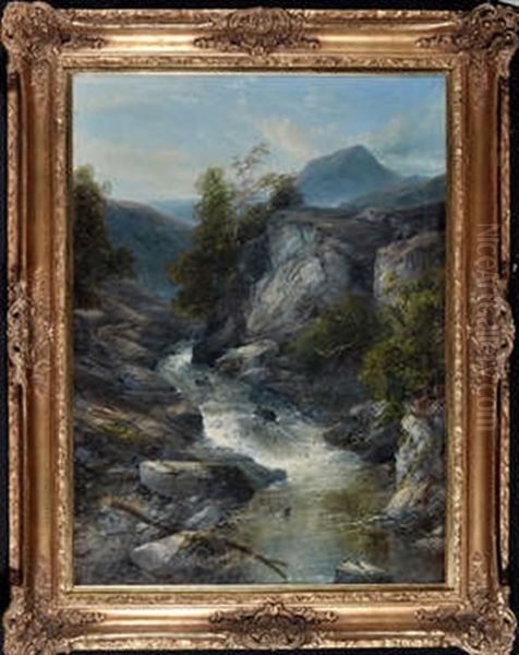 An Upland River Torrent by James Burrell Smith