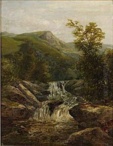 Bergslandskap Fran Wales Oil Painting by James Burrell Smith