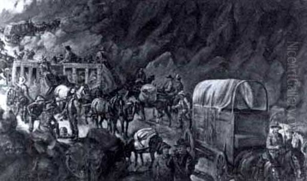 Leadville Express And Wagon Oil Painting by Jerome Howard Smith