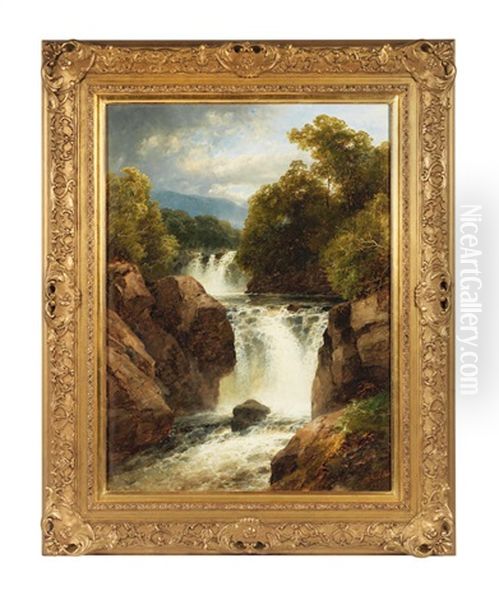 Waterfall Oil Painting by John Brandon Smith