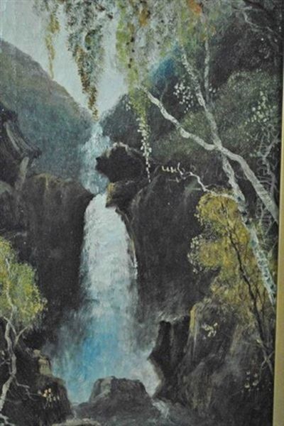 Falls On The Lledr Oil Painting by John Brandon Smith