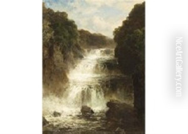 Waterfall Oil Painting by John Brandon Smith