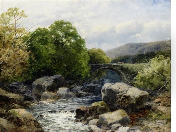 Old Bridge On The Dulas, South Wales Oil Painting by John Brandon Smith