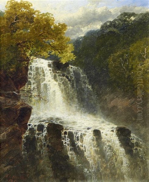 Waterfall Oil Painting by John Brandon Smith