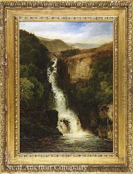 Waterfall Oil Painting by John Brandon Smith