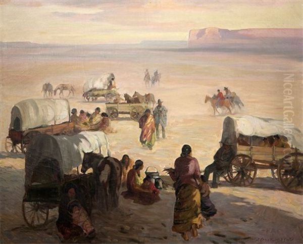 Navajo Encampment Oil Painting by John Christopher Smith