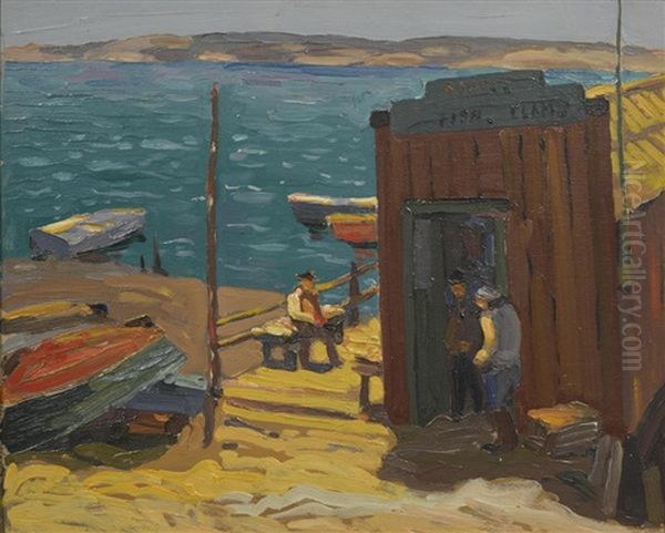 San Diego Docks, Pt. Loma Oil Painting by John Christopher Smith