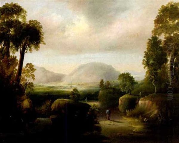 Pastoral Landscape Oil Painting by John Rubens Smith