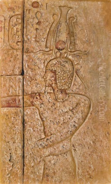 Relief At Karnak Temple Oil Painting by Joseph Lindon Smith