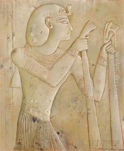 Seti Offering Ceremonial Garments To Horus Oil Painting by Joseph Lindon Smith