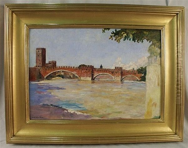 Ponte Di Castel Vecchio, Verona, Italy Oil Painting by Joseph Lindon Smith