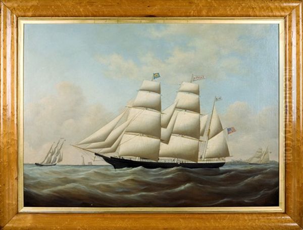 The American Bark Union Approaching Philidelphia Oil Painting by Joseph B. Smith