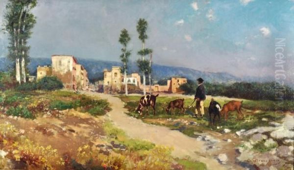 Strada Di Campagna Oil Painting by Carlo Brancaccio