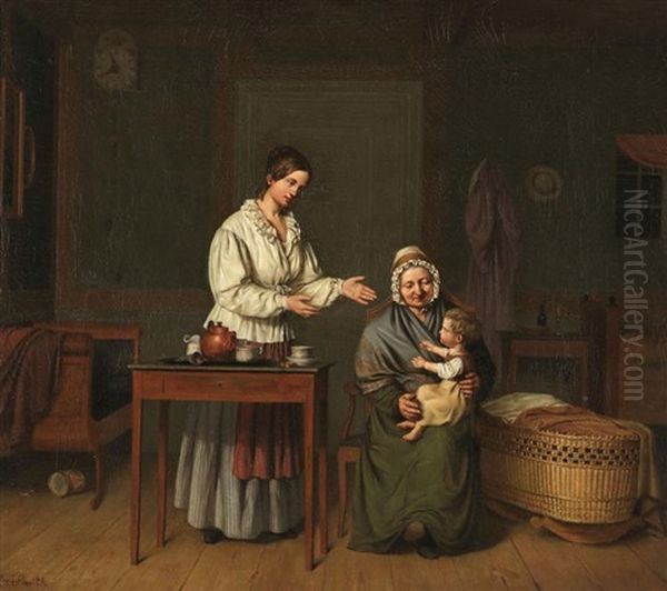 Grosmutters Liebling Oil Painting by Ludwig August Smith