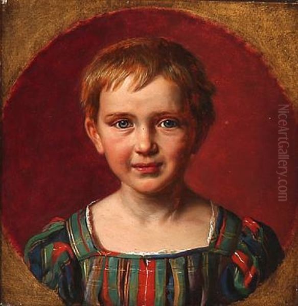 Portrait Of A Young Boy Oil Painting by Ludwig August Smith