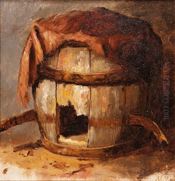 Broken Barrel Oil Painting by Mary Russell Smith