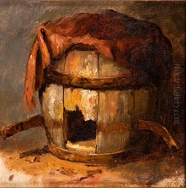 Broken Barrel Oil Painting by Mary Russell Smith