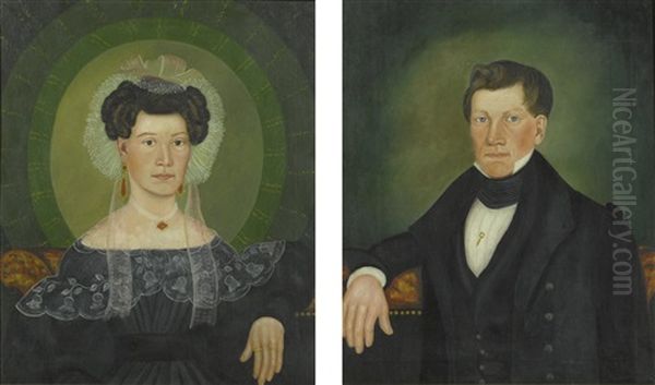 Nathan Clifford (1803-1881) And Hannah Ayer Clifford (1811-1892) (pair) Oil Painting by Royall Brewster Smith