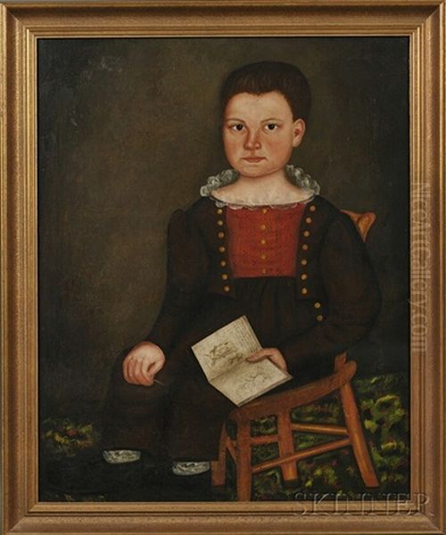 Portrait Of Abner Chase Stockin, Age Three, Of Monmouth, Maine Oil Painting by Royall Brewster Smith