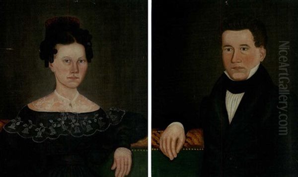 Thomas B. Stockin (+ Lydia Ann Chase Stockin; Pair) Oil Painting by Royall Brewster Smith