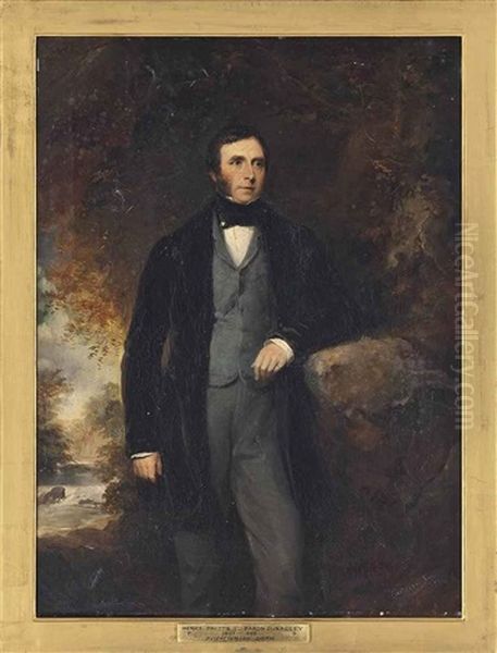 Portrait Of Henry Prittie, 3rd Baron Dunalley (1807-1885) And Portrait Of The Honourable Anne Maria Louisa O'callaghan (pair) Oil Painting by Stephen Catterson Smith