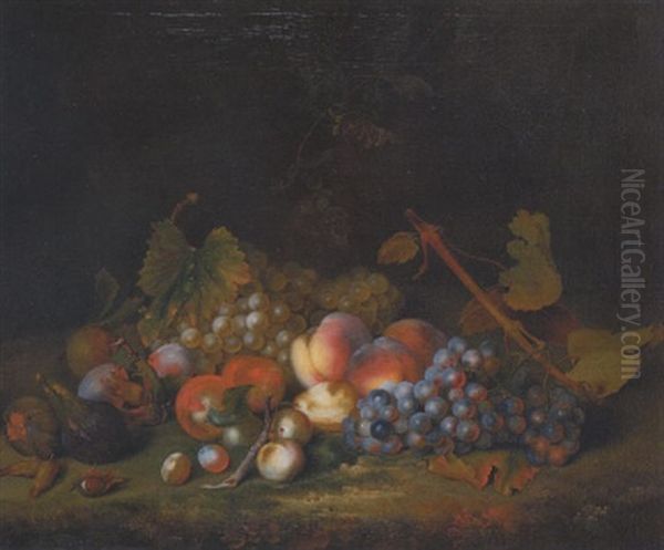 Stillleben Mit Trauben, Pfirsichen, Pflaumen, Feigen Und Haselnussen Oil Painting by William Smith