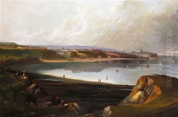 A Panoramic View Of Scarborough Oil Painting by William Collingwood Smith