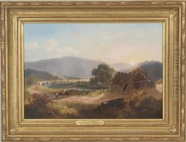 View Near Bedford Oil Painting by Willlam Thompson Russell Smith