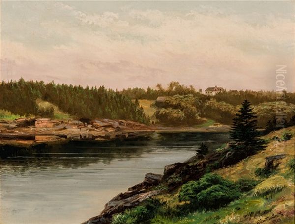 Fresh Water Cove And Robin Inn, Biley Island, Maine Oil Painting by Xanthus Russell Smith