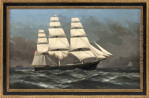 Famous American Clipper Ship Flying Cloud Built By Donald Mckay In 1851 Oil Painting by Xanthus Russell Smith