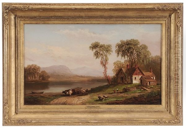 View On The Susquehanna River Oil Painting by Xanthus Russell Smith