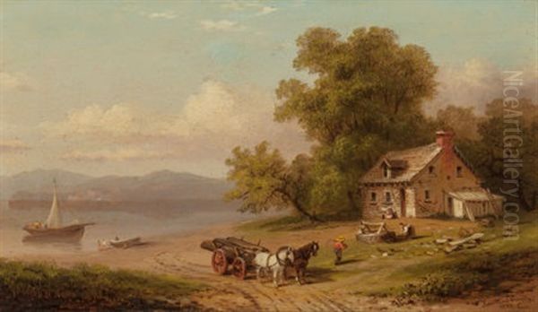 The Wood Cart, 1881 Oil Painting by Xanthus Russell Smith