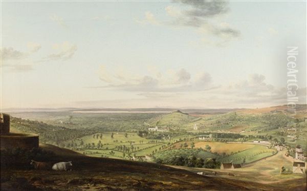 View Of The Severn Vale From Rodborough Fort Oil Painting by Edward Smith