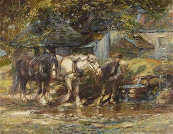 Return From Work Oil Painting by George Smith