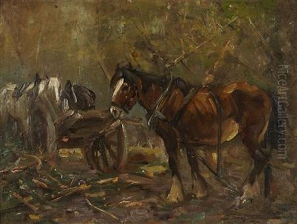 The Timber Wagon Oil Painting by George Smith