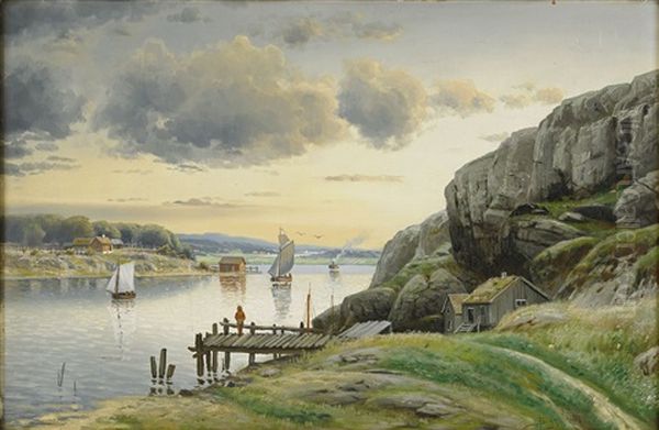 Kustlandskap Oil Painting by Frithjof Smith-Hald