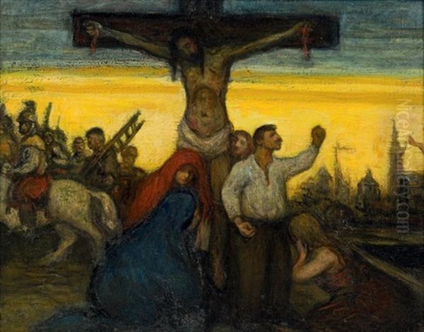 Le Calvaire Oil Painting by Jacobs (Jakob) Smits