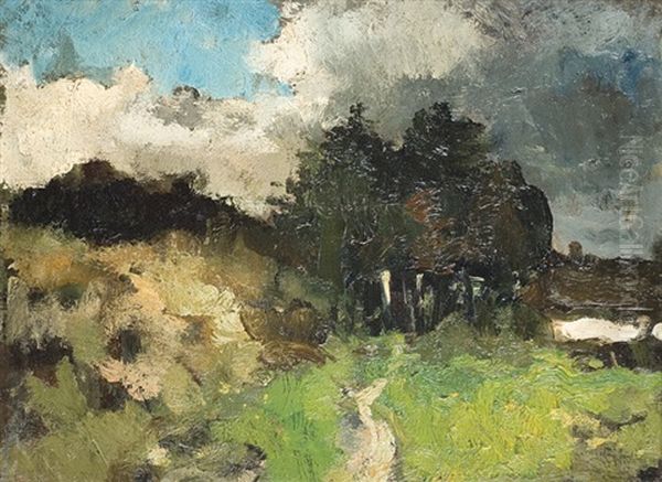 Arbres Aupres De La Ferme Oil Painting by Jacobs (Jakob) Smits