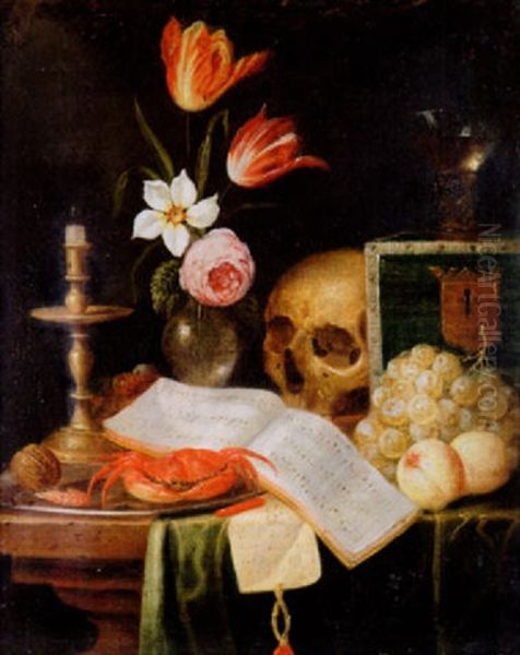 Vanitasstilleben Oil Painting by Theodorus (Dirk) Smits