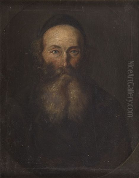 Portrait Of A Jew Oil Painting by Wincenty Smokowski