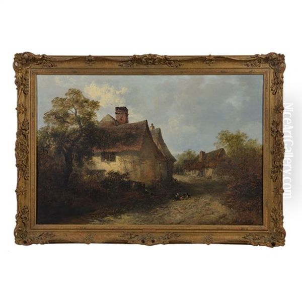 A Countryside Lane Oil Painting by Edward Robert Smythe