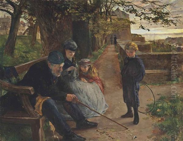 The Grandfather's Lesson Oil Painting by Lionel Percy Smythe