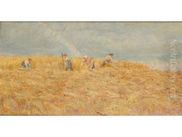 Haymaking Oil Painting by Lionel Percy Smythe