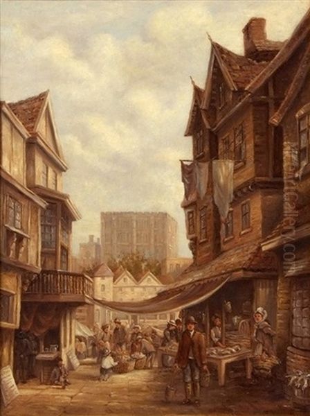 Old Fishmarket Oil Painting by Thomas Smythe